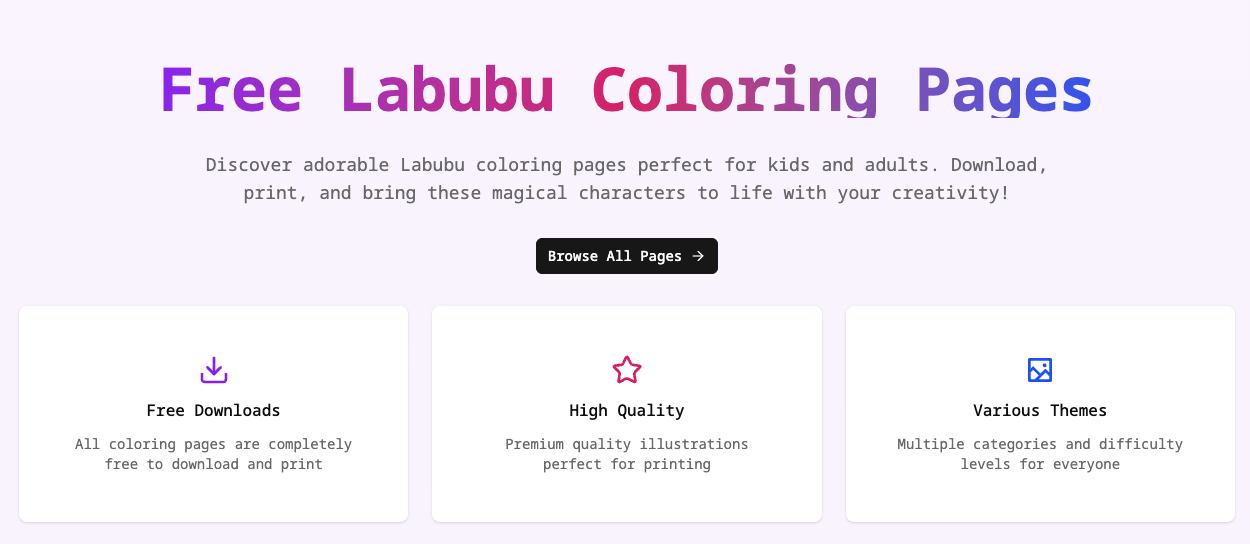 Free Labubu Coloring Pages – Download Cute & Printable Designs